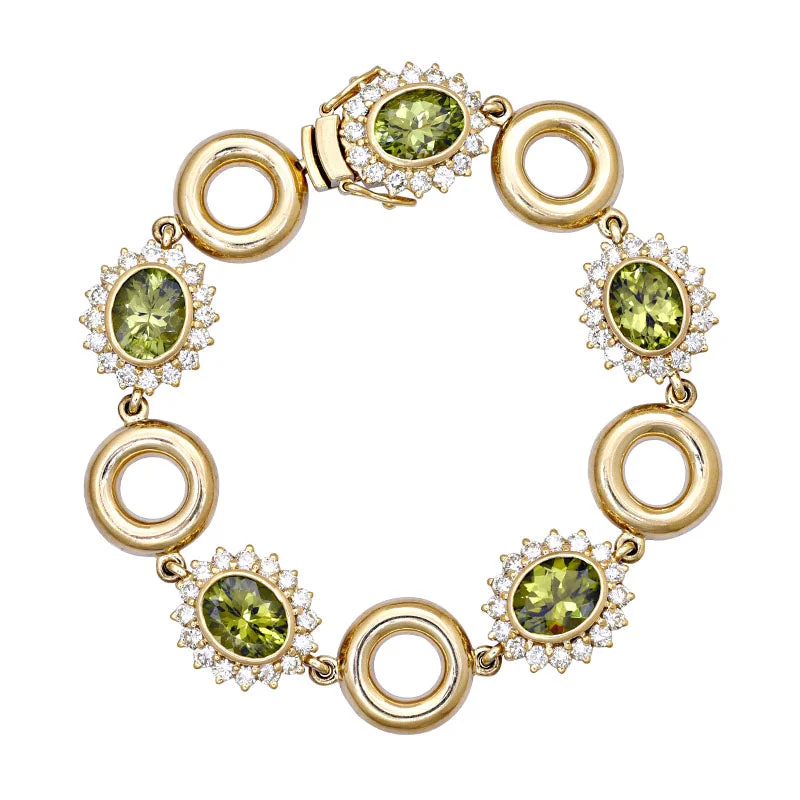 Ladies Bracelets for Volunteer Shine-Ladies Bold Confidence Bracelets -Bracelet-Peridot and Diamond