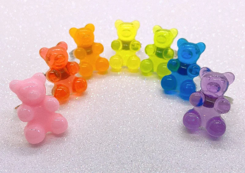 Ladies Club Spirit Rings -Ladies Rings with Round Shine-Instant Shipping! Gummi Bear Ring (7 Colors)