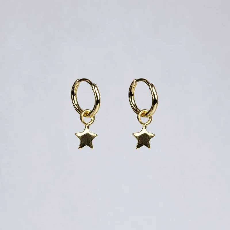 Ladies City Pulse Earrings -Ladies Earrings with Gold Sphalerite-felt's Charmed Hoop Earrings - Stars