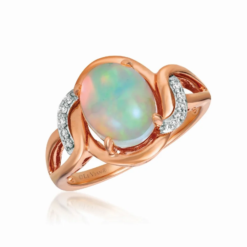 Ladies Bold Fashion Rings -Ladies Rings with Diamond Shine-Le Vian® Neopolitan Opal™ and Diamond Ring SVGC 29