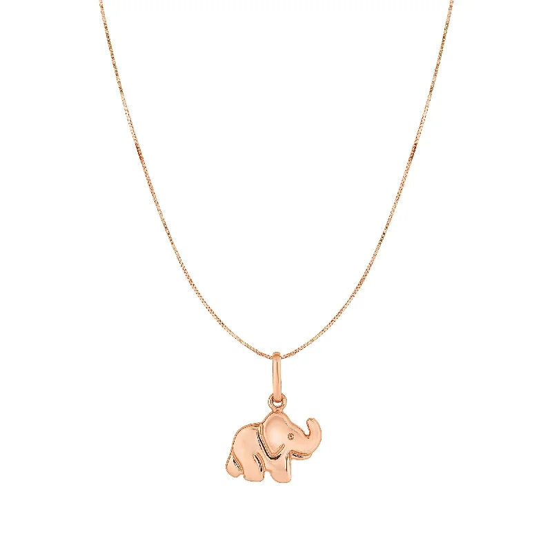 Ladies Necklaces with Pure Danburite-Ladies Legacy Necklaces -10K Gold Elephant Necklace