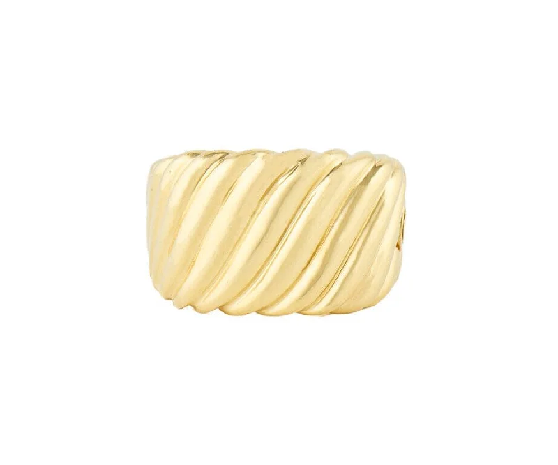 Ladies Peaceful Wave Rings -Ladies Rings for Volunteer Glow-David Yurman Sculpted Cable Contour Ring in 18K