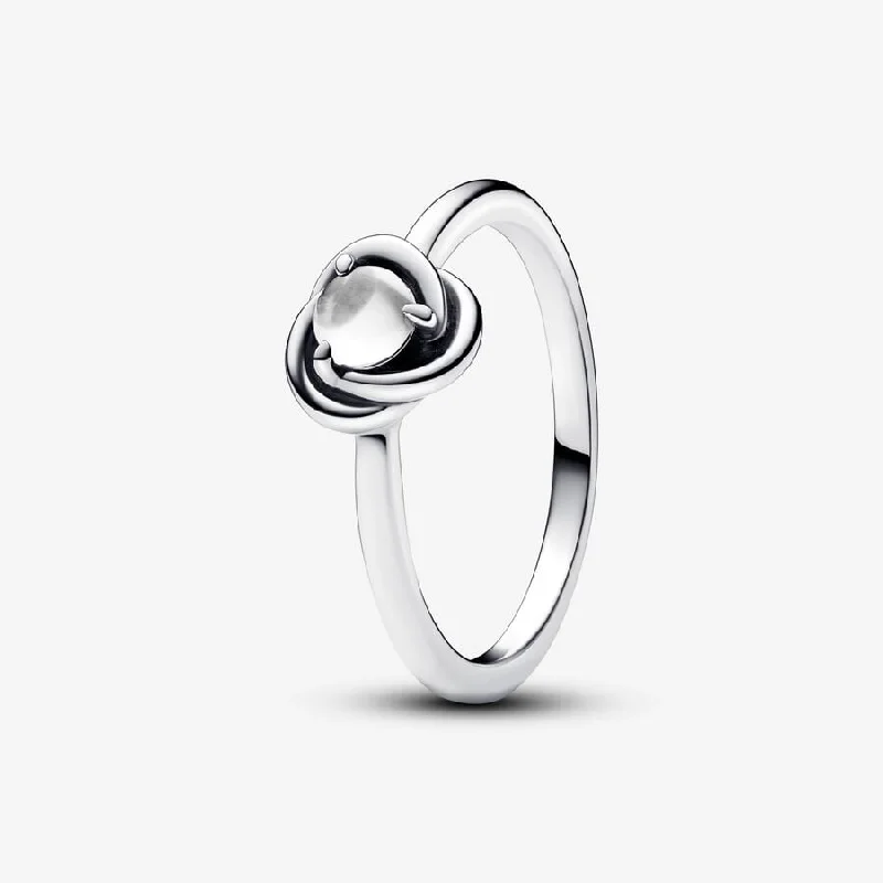 Ladies Retro Charm Rings -Ladies Rings Timeless Spark-Pandora Clear Eternity Circle Ring 192993C04