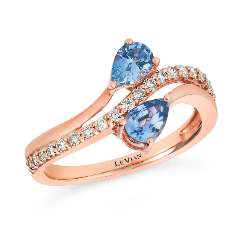 Ladies Soothing Touch Rings -Ladies Rings with Gold Milarite-Le Vian 14K Strawberry Gold® Blueberry Sapphire™ Ring TRBI 402