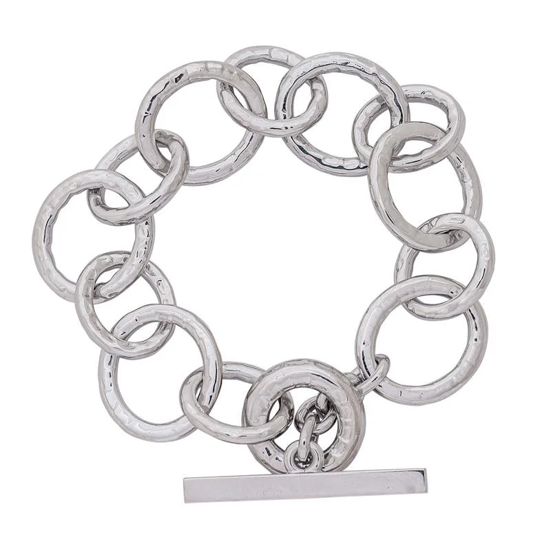 Ladies Bracelets with Cloud Glow-Ladies Starlit Magic Bracelets -Toggle Bracelet- Sterling Silver  (266CS)