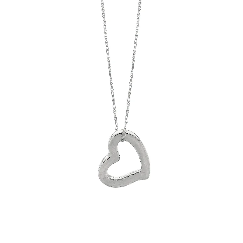 Ladies Necklaces with Milky Moonstone-Ladies Onyx Bold Necklaces -14K Gold Polished Open Heart Necklace