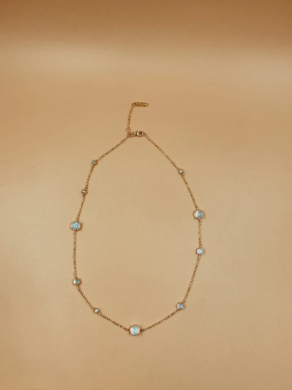 Ladies Necklaces with Royal Lapis-Ladies Single-Tone Necklaces -Sidereal period opal necklace – Small