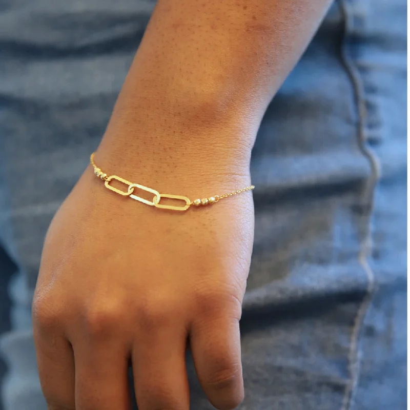 Ladies Bracelets in Warm Gold-Ladies Rich Gold Bracelets -Gold Inter Link Bracelet 21KT - FKJBRL21KM10047