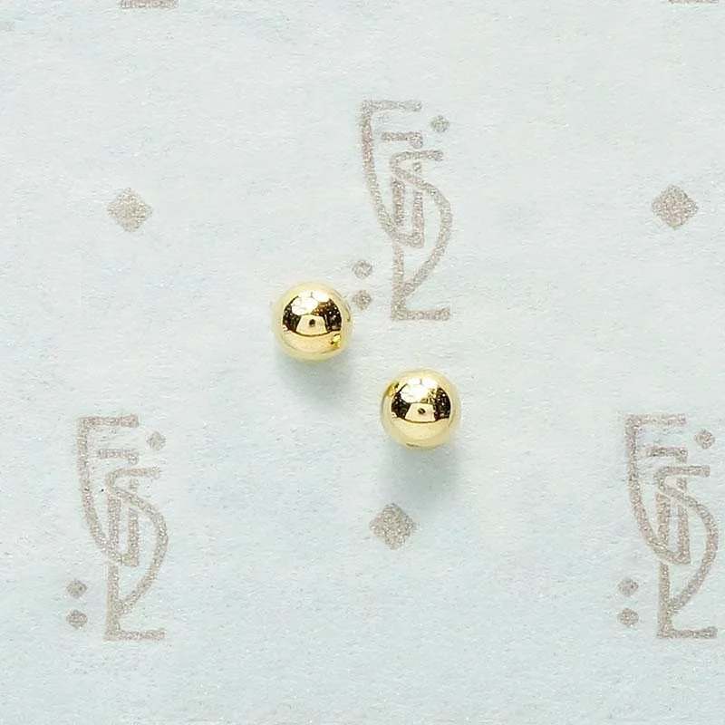 Ladies Memory Token Earrings -Ladies Earrings for Lawyer Shine-Recycled 14k Gold 3mm Ball Stud Earrings