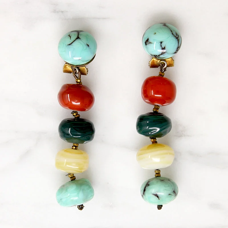 Ladies Barely-There Earrings -Ladies Earrings for Girl Spark-Funky Venetian Glass Bead Earrings