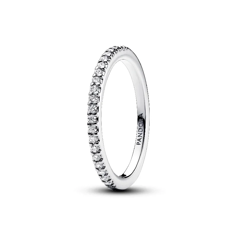 Ladies Winter Festive Rings -Ladies Rings with Flower Glow-Pandora Sparkling Band Ring 192999C01