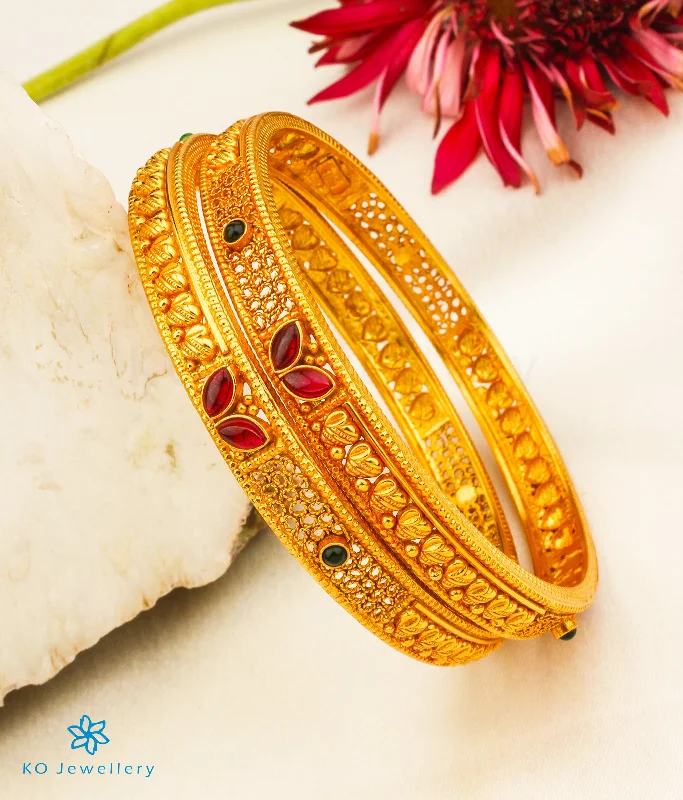 Ladies Bracelets with Flame Shine-Ladies Marked Style Bracelets -The Avahati Silver Kemp Bangle(Size 2.2/2.4/2.6/2.8)