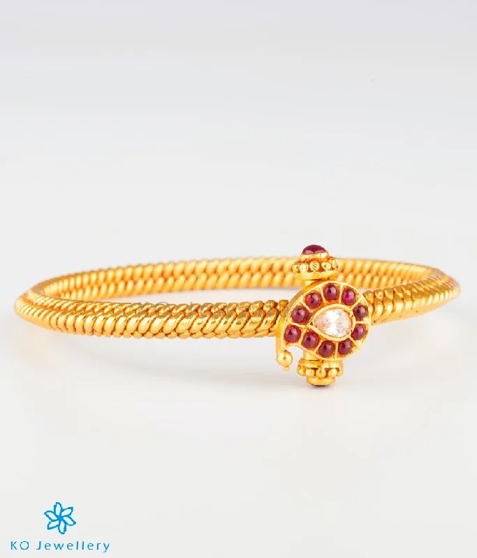 Ladies Bracelets with Amber Scapolite-Ladies Slim Strand Bracelets -The Amra Antique Silver Golusu Bracelet (Size 2.2/2.4/2.6/2.8)