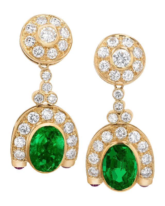 Ladies Fun Twist Earrings -Ladies Earrings with Grey Lawsonite-Emerald Drop Earrings, 6.00 Carats