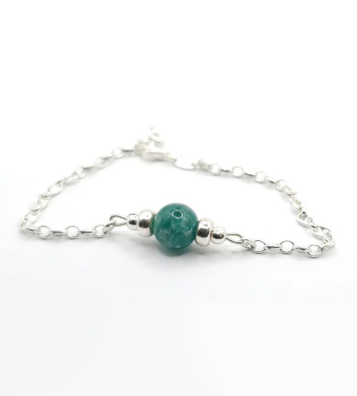 Ladies Bracelets with Anchor Glow-Ladies Brave Heart Bracelets -EMERALD MINIMALIST BRACELET (SOLD OUT)