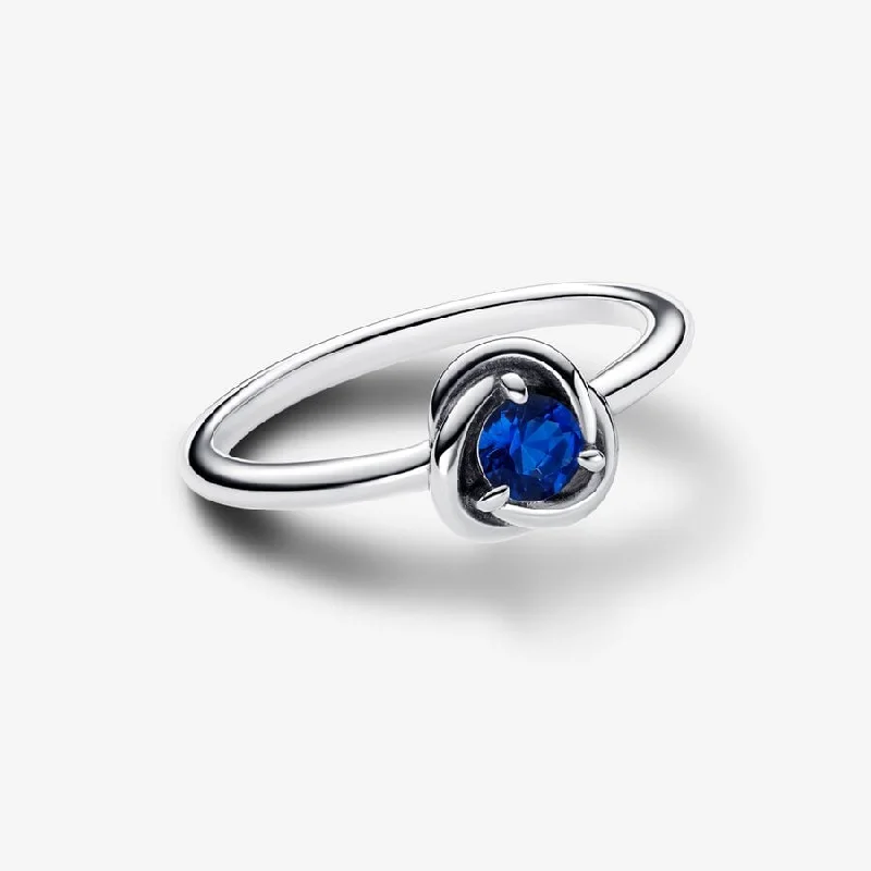 Ladies Marked Style Rings -Ladies Rings for Activist Glow-Pandora Blue Eternity Circle Ring 192993C09