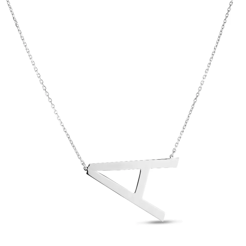 Ladies Necklaces with Plum Axinite-Ladies Zen Calm Necklaces -Silver A Letter Necklace