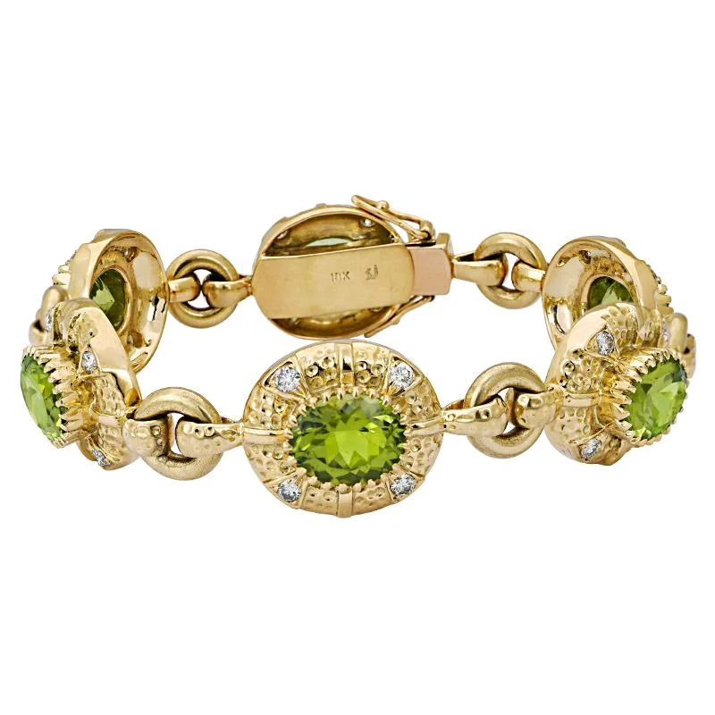 Ladies Bracelets for Photo Shine-Ladies Mythic Tale Bracelets -Bracelet-Peridot and Diamond  (1248B)