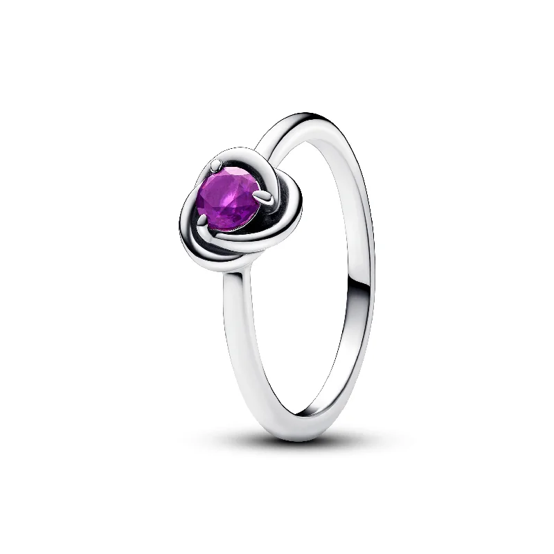 Ladies Heart Motif Rings -Ladies Rings Fine Shine-Pandora Purple Eternity Circle Ring 192993C02