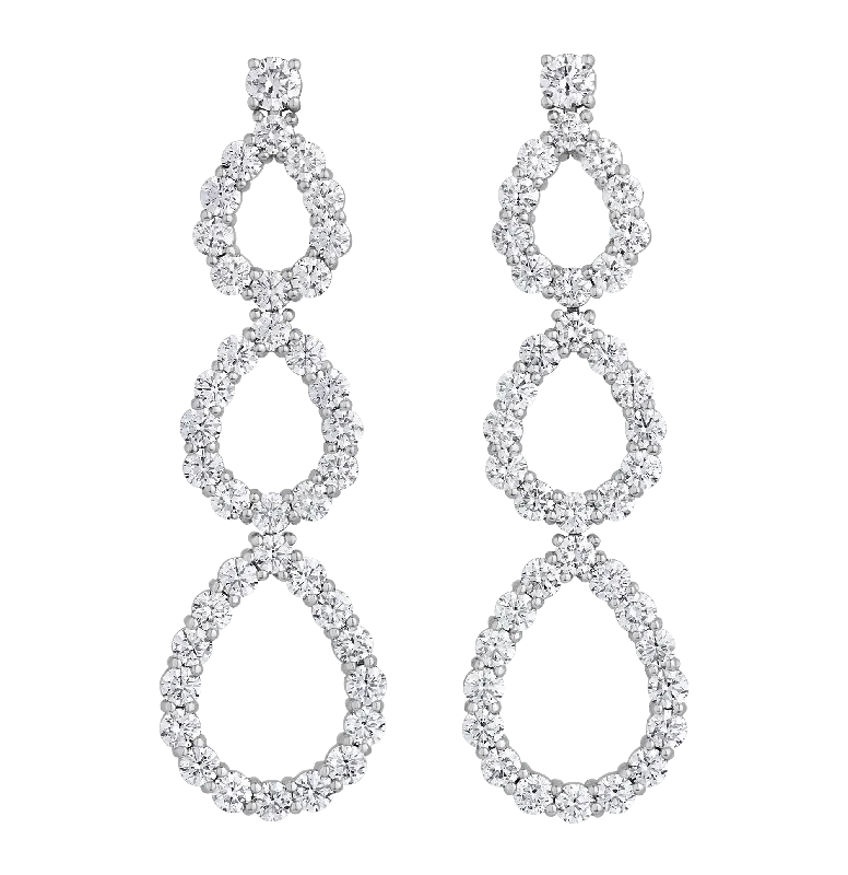 Ladies Deco Glam Earrings -Ladies Earrings for Sister Spark-Diamond Drop Earrings, 4.50 carats