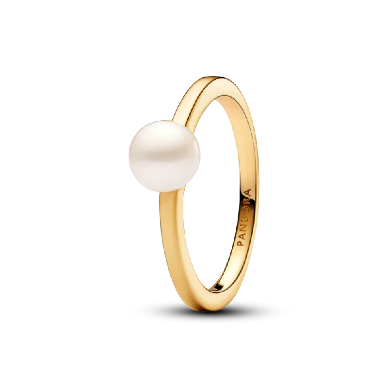 Ladies Heart Motif Rings -Ladies Rings Fine Shine-Treated Freshwater Cultured Pearl Ring