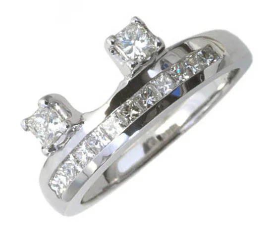 Ladies Textured Weave Rings -Ladies Rings for Grandma Shine-14K White Gold Diamond Wrap Ring 0.53ct tdw HB21913W