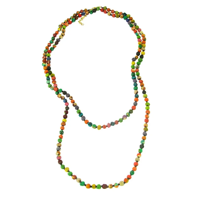 Ladies Necklaces with Round Glow-Ladies Group Unity Necklaces -Kantha Bead Long Necklace