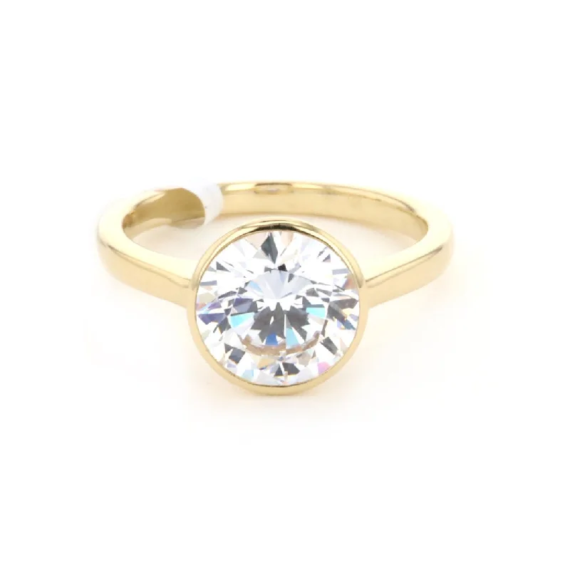 Ladies Engagement Rings Key Glow-Bezel Solitaire Engagement Ring