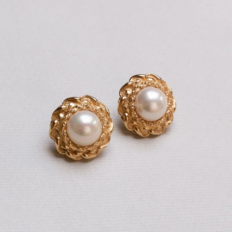 Ladies Starry Charm Earrings -Ladies Earrings for Summer Glow-Vintage Christian Dior Stud Earrings with Pearls