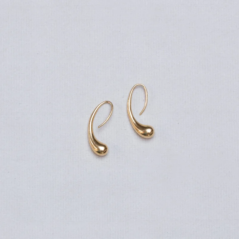 Ladies 22K Gold Hoop Earrings -Ladies Earrings for Bridal Spark-Vintage 18ct Gold Raindrop Earrings