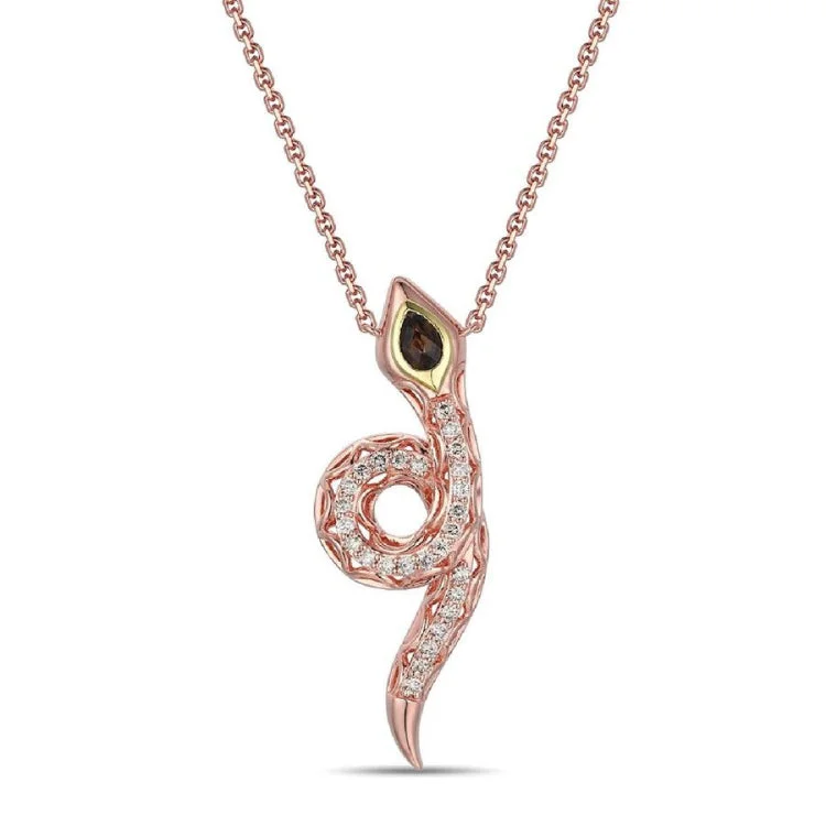 Ladies Necklaces with Ruby Shine-Ladies Floral Pattern Necklaces -Le Vian 14K Two Tone Gold Necklace