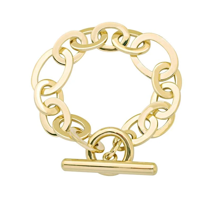 Ladies Bracelets with Lock Glow-Ladies Lively Hue Bracelets -Toggle Bracelet - Gold  (2156C)