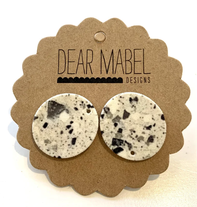 Ladies Tied Knot Earrings -Ladies Earrings with Sea Beryl-Dear Mabel Handmade - Grey Speckle Earrings*