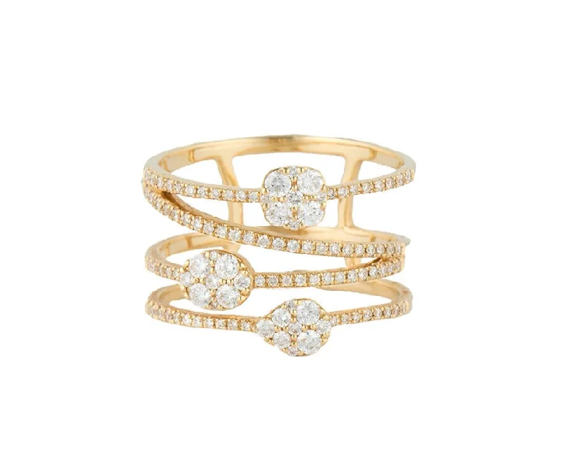 Ladies Orbital Path Rings -Ladies Rings for Music Spark-Sonia Bitton 0.68ctw Diamond Galerie de Bijoux Highway Station Ring in 14K