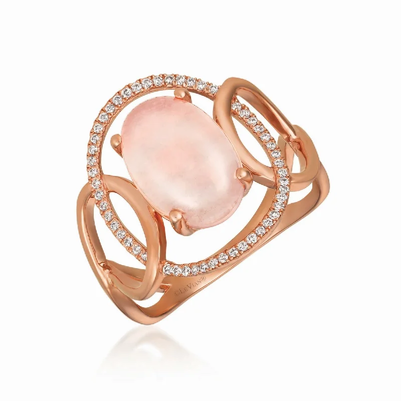 Ladies Crafted Artisan Rings -Ladies Rings Simple Shine-Le Vian®  Pink Orchid Quartz™ and Diamond Ring  GECR 69