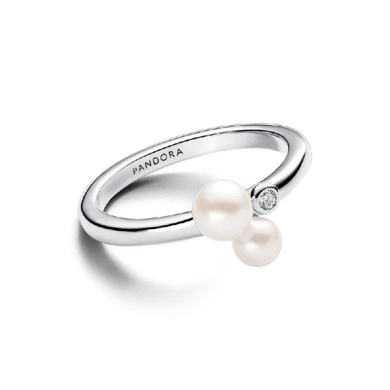 Ladies Signature Name Rings -Ladies Rings for Festive Glow-Duo Treated Freshwater Cultured Pearls Ring