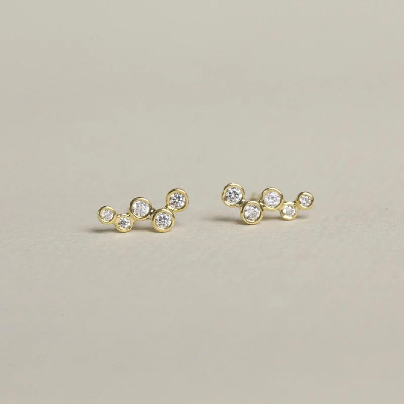 Ladies Sleek Minimal Earrings -Ladies Earrings with Custom Shine-Bubbly Stud Earrings