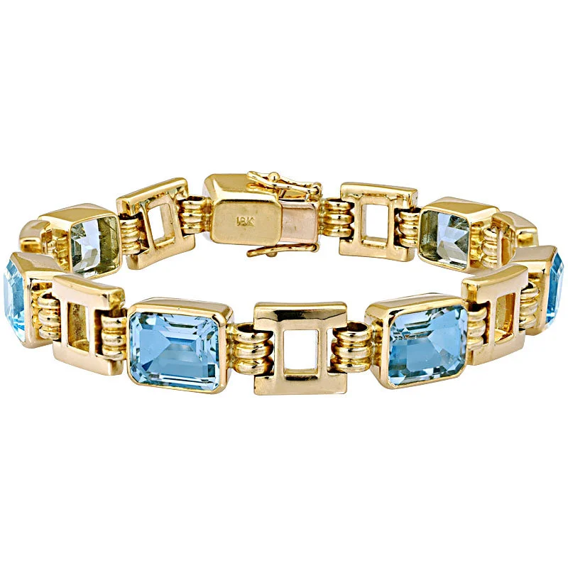 Ladies Bracelets for Chef Spark-Ladies Metro Sleek Bracelets -Bracelet-Blue Topaz