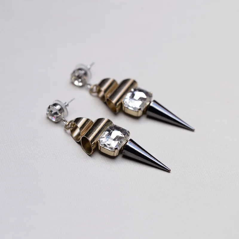 Ladies Holiday Shine Earrings -Ladies Earrings Thick Shine-Vintage Paul Smith Spike Stud Earrings