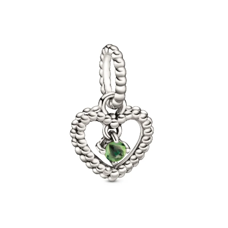 Ladies Chakra Harmony Rings -Ladies Rings for Sport Glow-Spring Green Beaded Heart Dangle Charm 798854C10