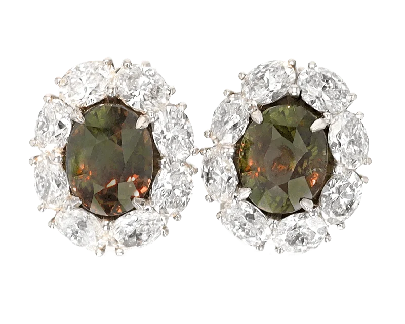 Ladies Zirconia Radiance Earrings -Ladies Earrings for Nurse Glow-Alexandrite and Diamond Earrings