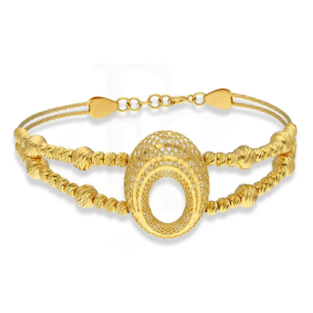 Ladies Bracelets Pure Glow-Ladies Zodiac Emblem Bracelets -Gold Oval Shaped Bangle in 21KT - FKJBNG21K1946