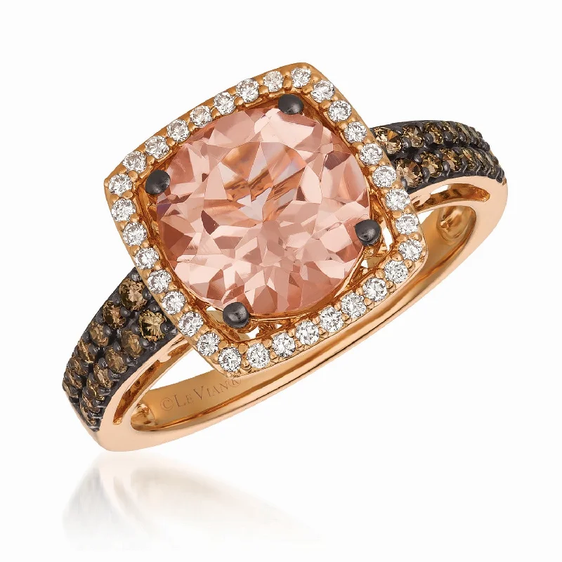 Ladies Casual Day Rings -Ladies Rings with Black Onyx-Le Vian Chocolatier® Ring featuring 2 cts. Peach Morganite™ TQWG 17