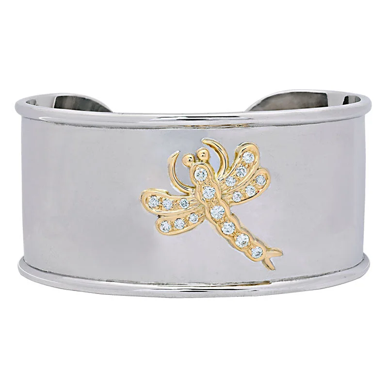 Ladies Bracelets with Clear Natrolite-Ladies Journey Theme Bracelets -Cuff Bangle- Diamond