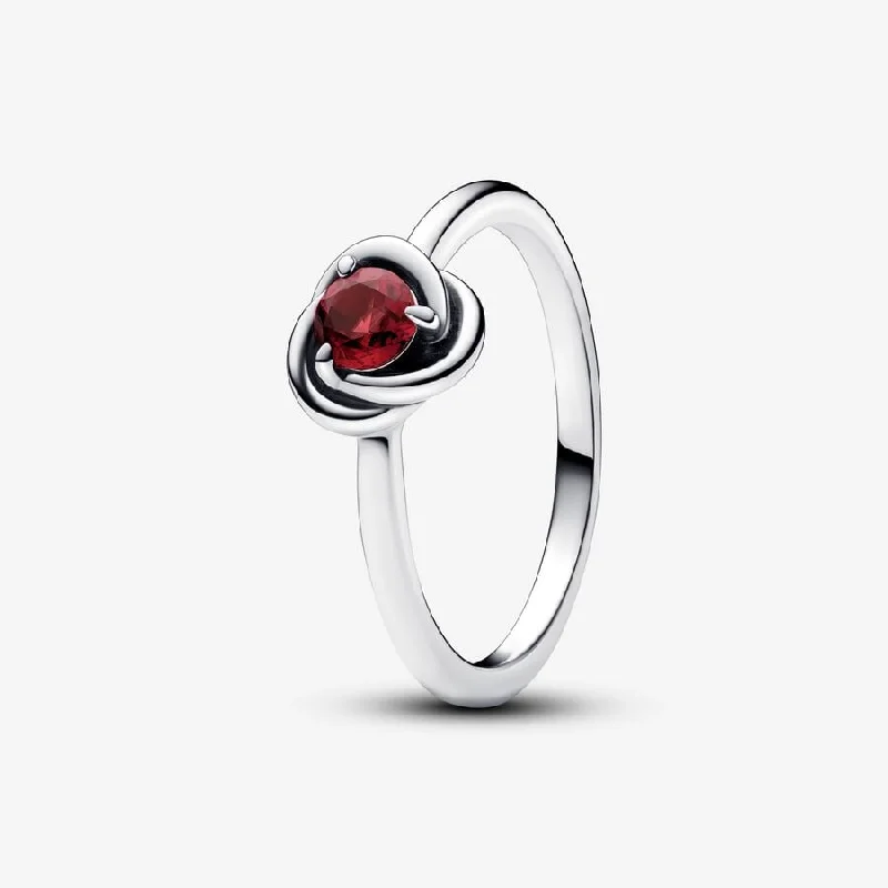 Ladies Bar Accent Rings -Ladies Rings for Pioneer Spark-Pandora True Red Eternity Circle Ring 192993C07