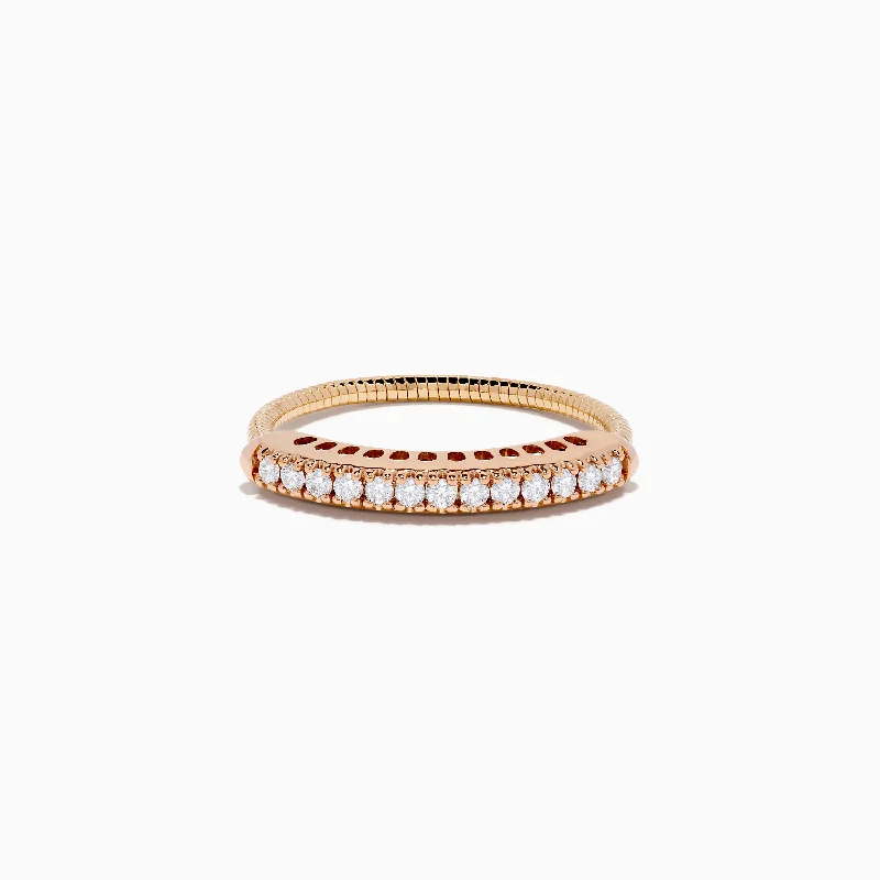 Ladies Cherished Heirloom Rings -Ladies Rings with Pure Danburite-14K Rose Gold Flexible Size 7-10 Diamond Ring