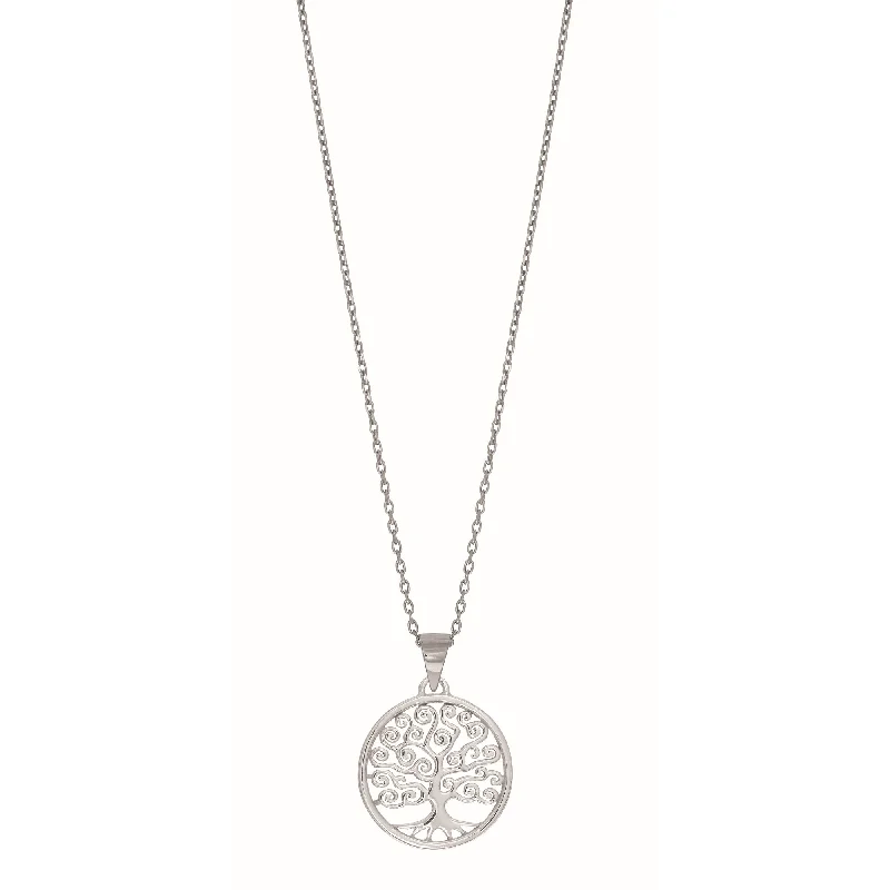 Ladies Necklaces with Lock Glow-Ladies Edgy Style Necklaces -Silver Tree of Life Necklace