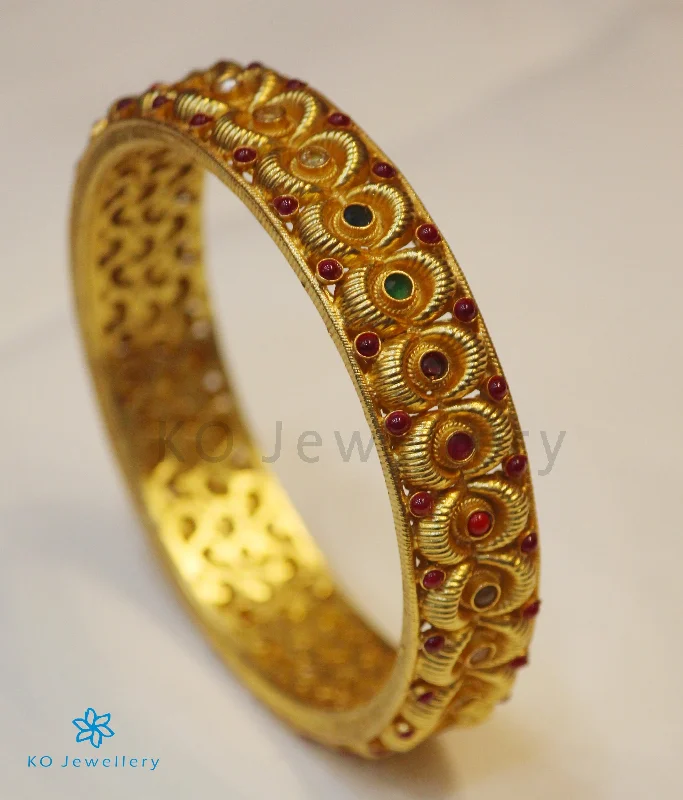 Ladies Bracelets with Red Wulfenite-Ladies Fairy Dust Bracelets -The Varadha Silver Navratna Bangle (Size 2.2/2.4/2.8)