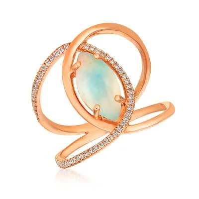 Ladies Open-Design Rings -Ladies Rings Boho Shine-Le Vian® 14K Strawberry Gold®  Neopolitan Opal™ Ring GECR 46