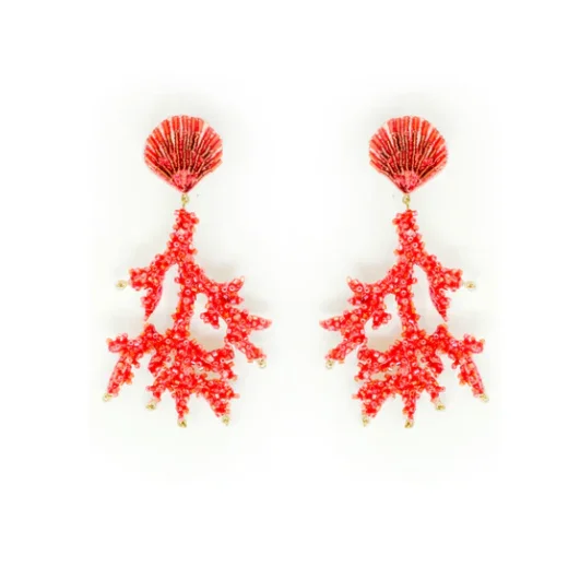 Ladies Tidal Wave Earrings -Ladies Earrings for Friend Shine-Trovelore - Finger Coral Earrings